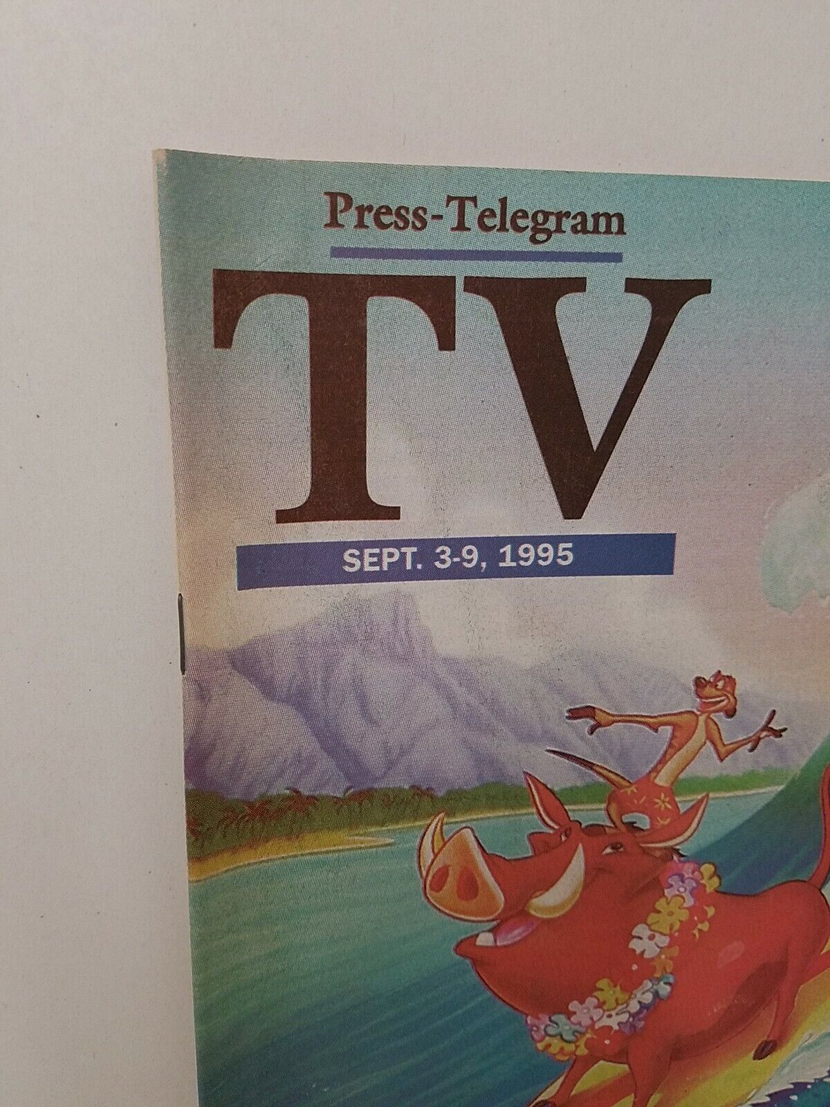 Press-Telegram TV (1995, Paramount Ca) September 3-9 Disney Timon & Pumbaa Cover