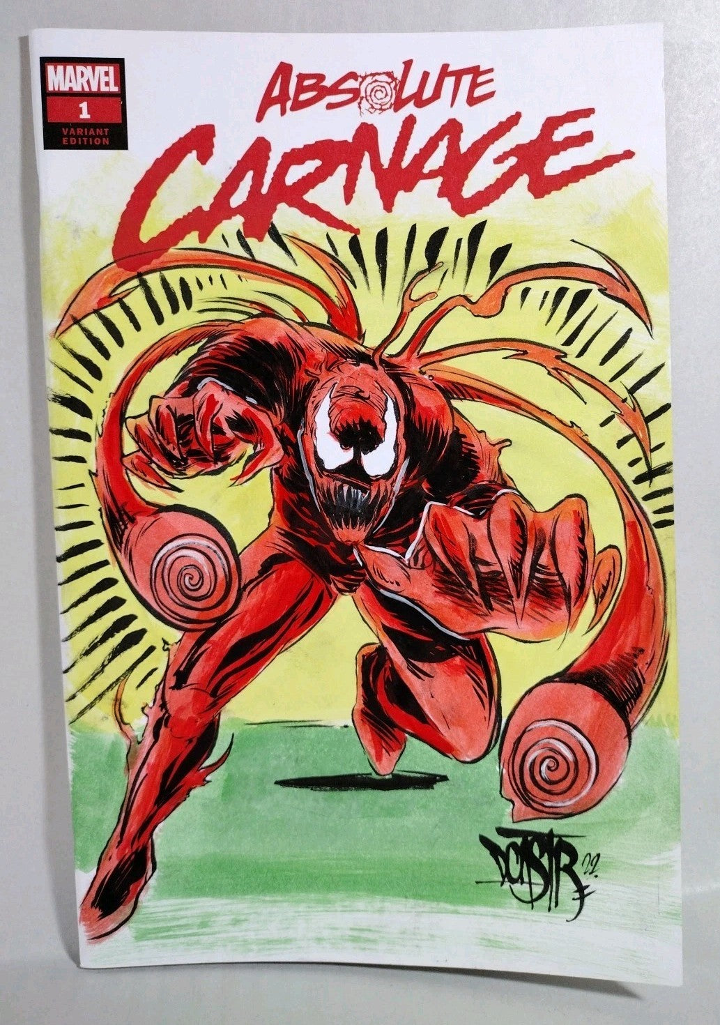 ABSOLUTE CARNAGE #1 Marvel Sketch Variant Cover Comic W Original Dave Castr Art