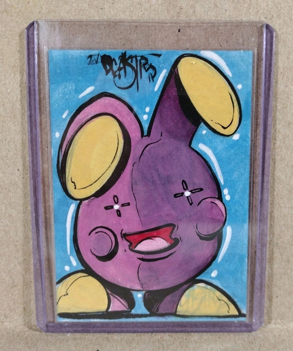 DCastr  2025 Front Row Show Exclusive Sketch Card W Original Pokemon Whismer Art