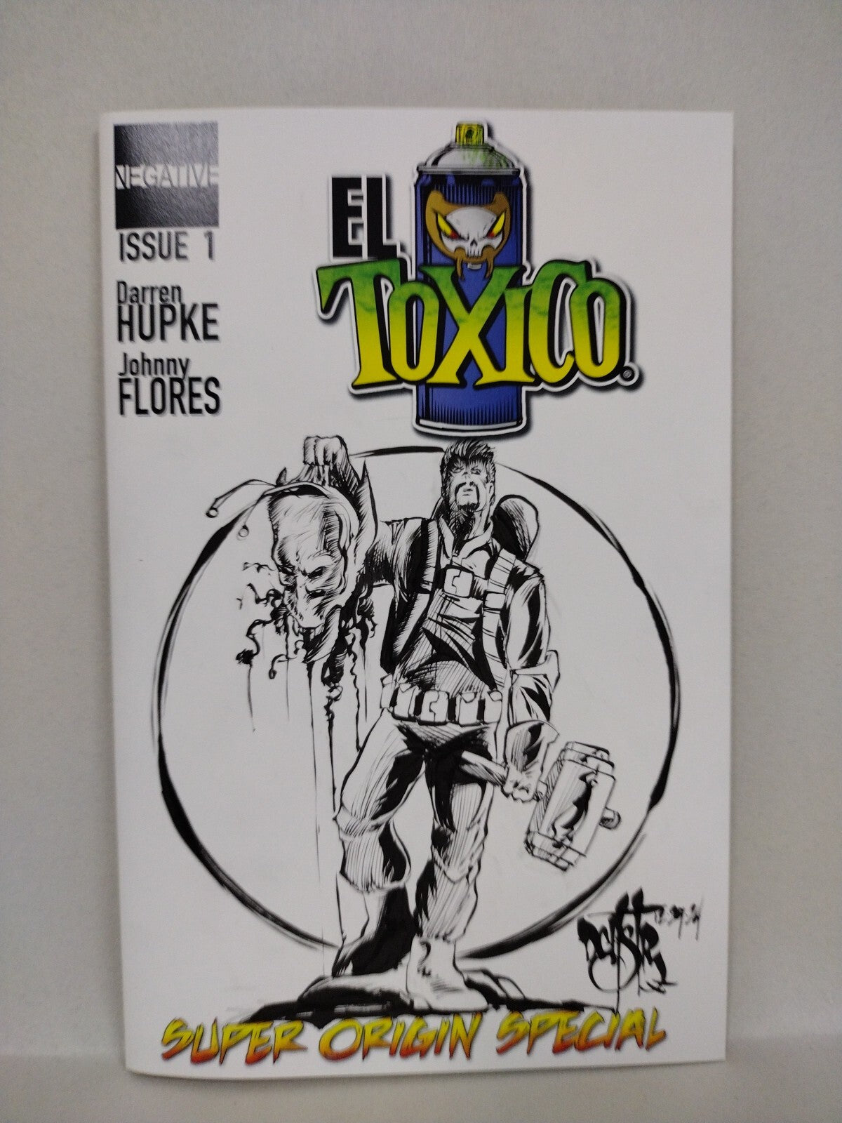 EL TOXICO 1 (2014) Negative Comic Sketch Cover Variant W Dave Castr Original Art