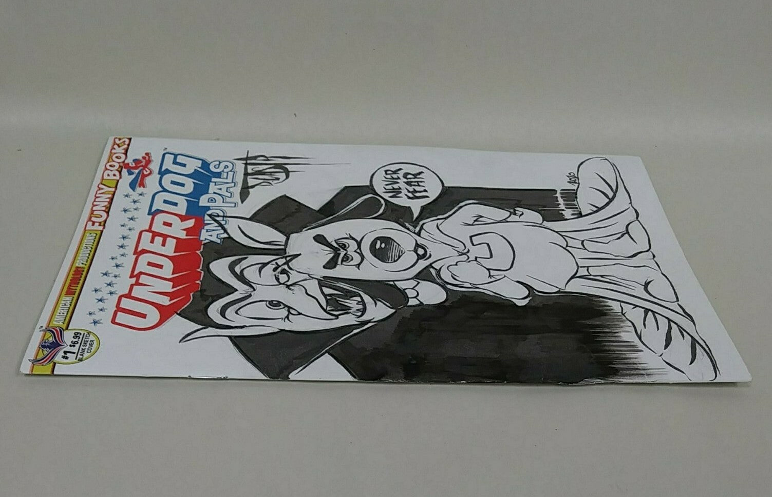 Under Dog and Pals #1 (2019) Sketch Cover Variant Comic W Original DCastr Art