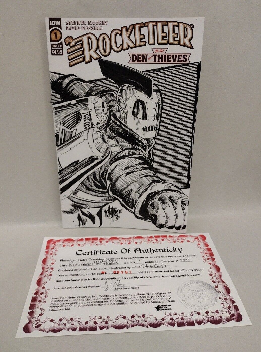 Rocketeer Den of Thieves #1 (2023) IDW Sketch Variant Cover Comic W Original Art