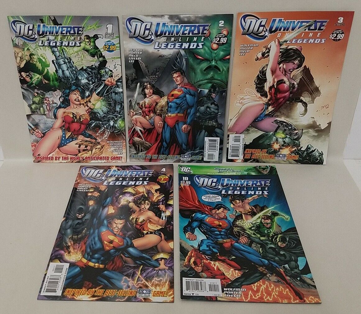 DC Universe Online Legends (2011) 5 Comic Lot #1 2 3 4 10 Marv Wolfman Porter 