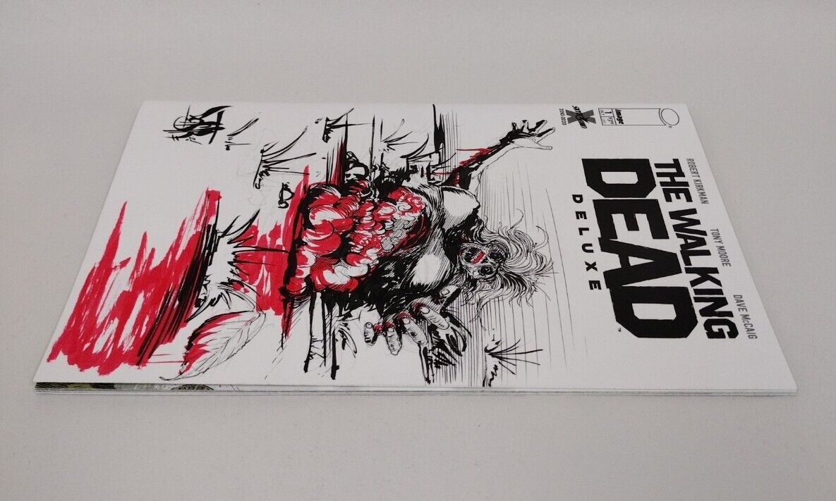 The Walking Dead Deluxe # 1 Blank Cover Sketch Variant W Original Art DCASTR ARG