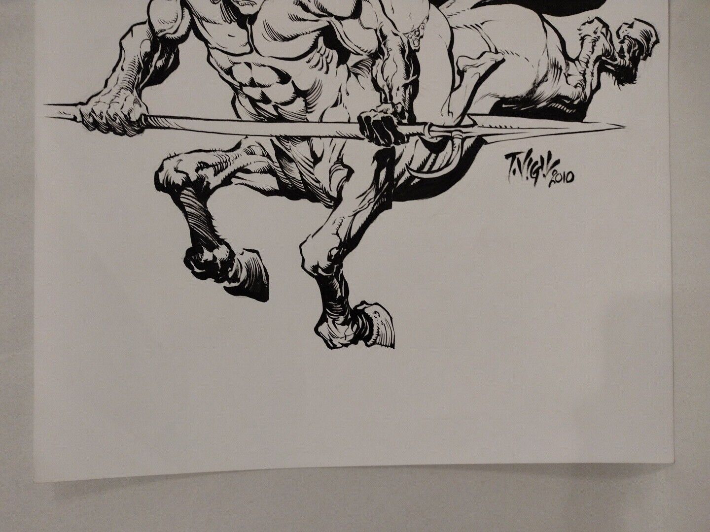 Original Tim Vigil Moon Maid & Centaur Inked Illustration 11 X 14 Signed