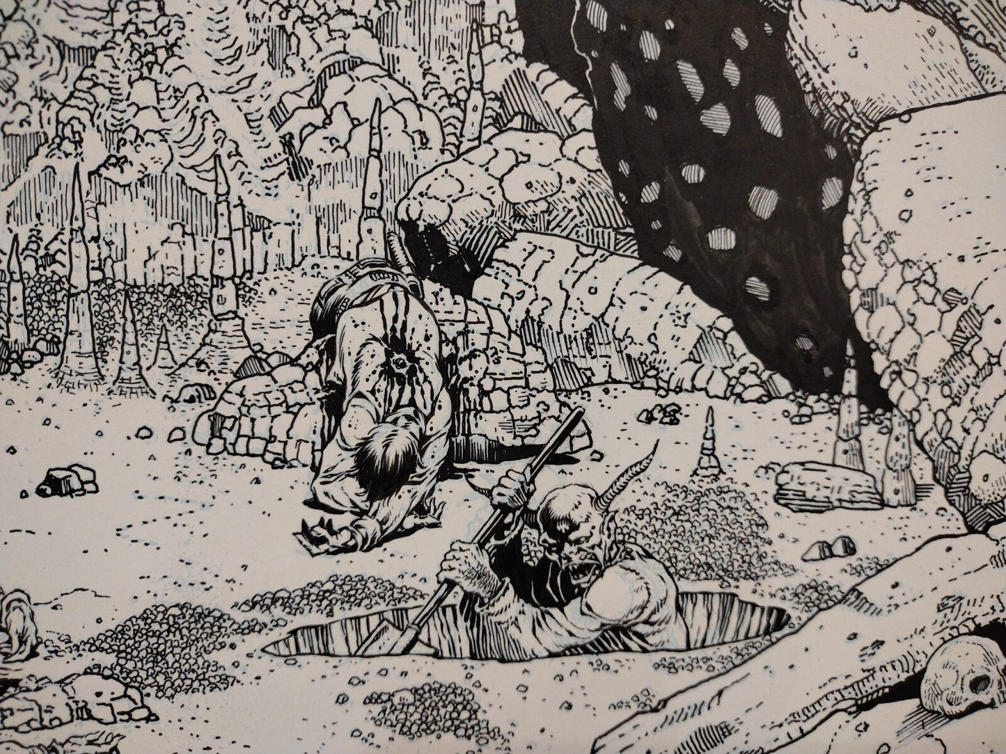 Original Joe Vigil Sinbuck 1 Page 1 Original Ink Only On Blue Line Printed Board