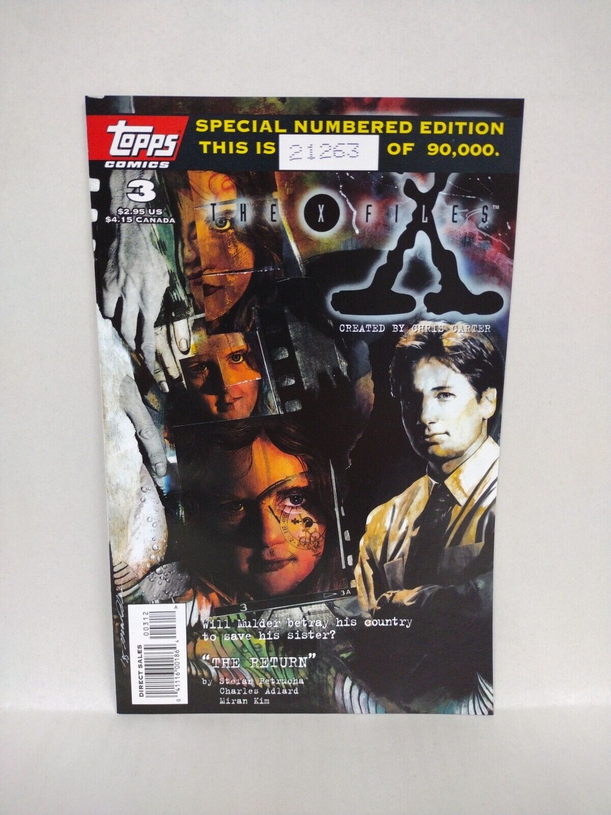 X-Files (1995) Topps Comics Special Edition Numbered Variant Lot Set #1 2 3