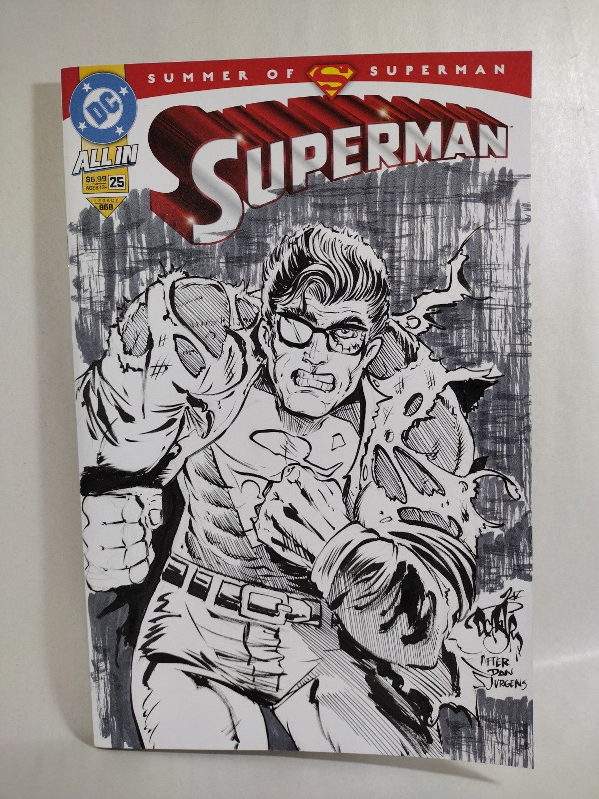 Superman #25 (2025) DC Comic Sketch Variant Cover W Original Dave Castr Art