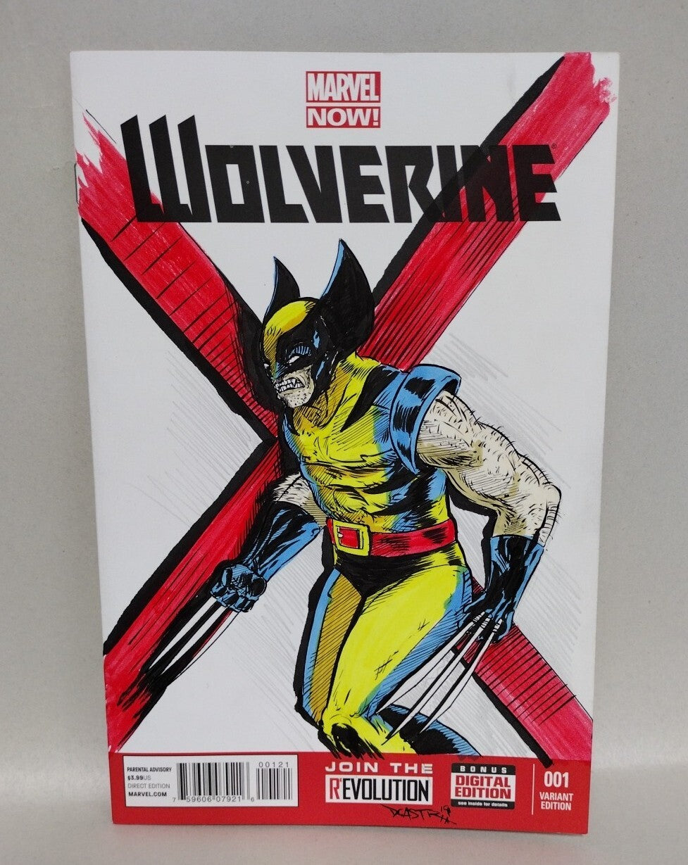 WOLVERINE #1 (2013) Marvel Sketch Variant Cover Comic w Original Dave Castr Art