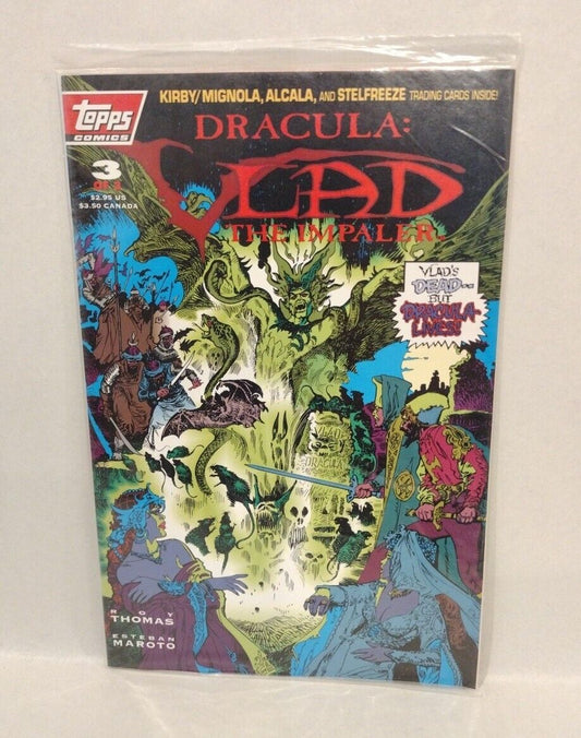 DRACULA Vlad The Impaler #3 (1993) Topps Comic Bagged w Cards Esteban Maroto