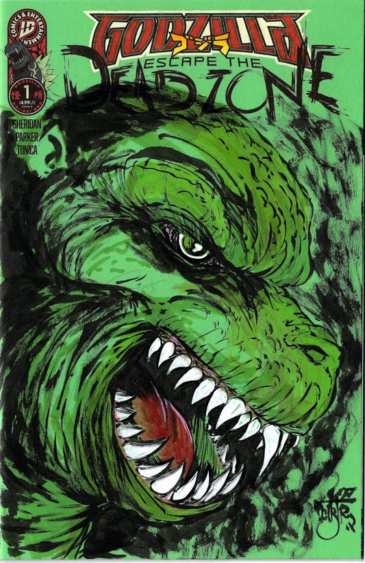 Godzilla Escape The Dead Zone #1 IDW Sketch Cover Comic W Original DCastr Art