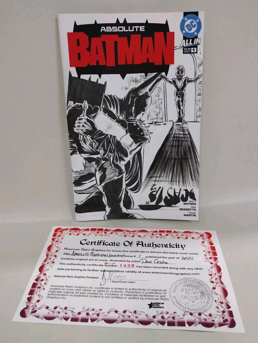 Absolute Batman 1 (2024) DC Comic Sketch 4th Variant Cover W Original DCastr Art