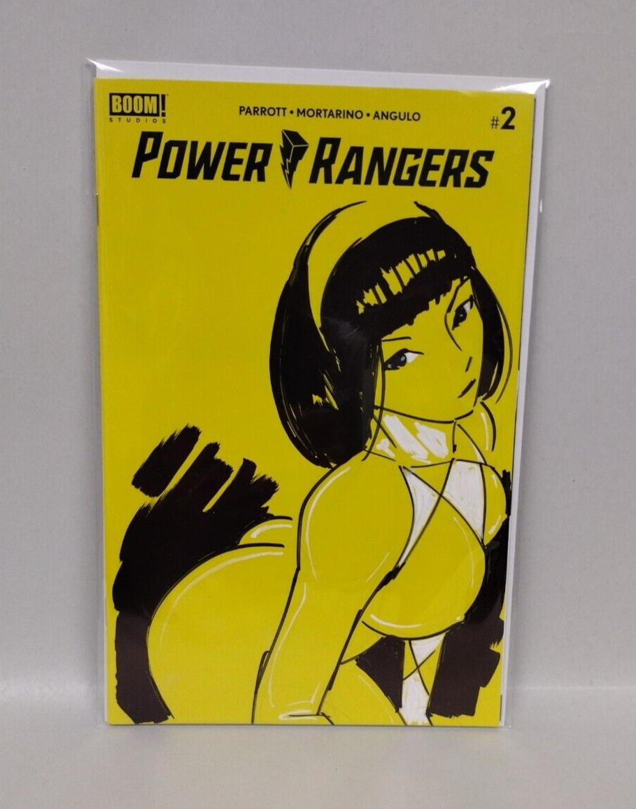 Power Rangers #2 Boom Comic Sketch Var W Original Brian Lacy Trini Yellow Art