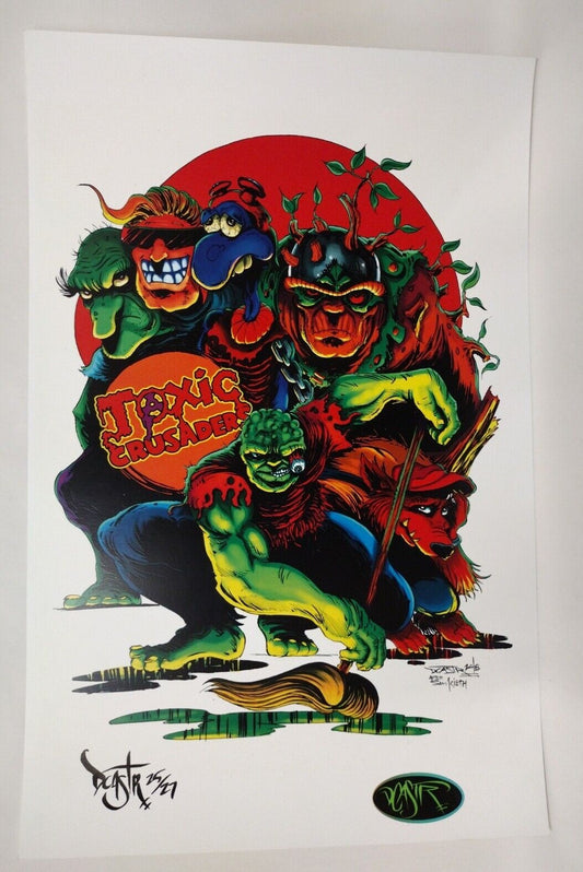 Toxic Crusaders (2021) Dave Castr 11X17" Poster Print Signed & #'d ARG LTD 1/27