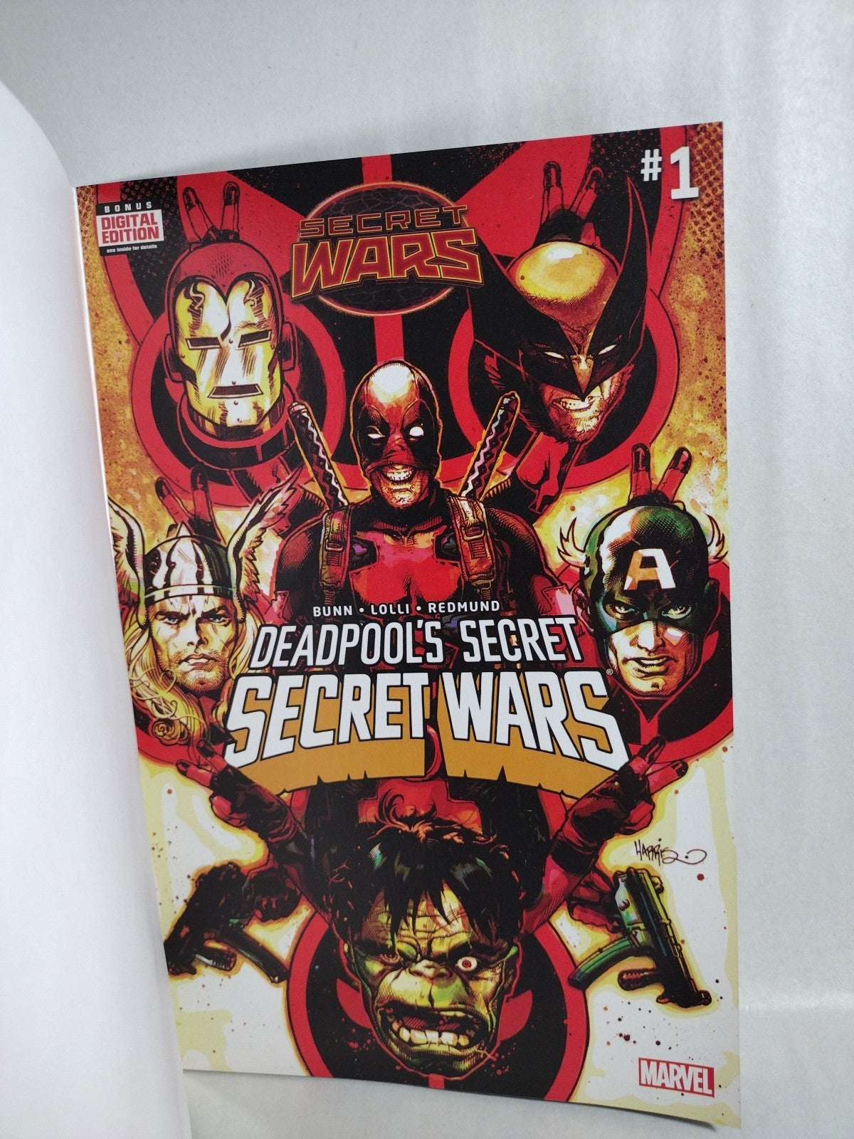DEADPOOL'S SECRET #1 Sketch Cover Variant Marvel Comic w Original Dave Castr Art