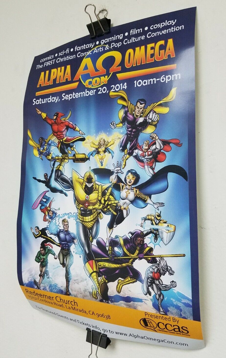 Alpha Omega Christian Comic Con 2014 11X17" Promotional Poster 1st Year Event