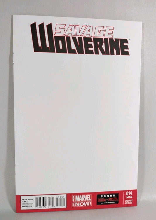 Savage Wolverine #14 (2014) Marvel Blank Sketch Variant Cover New NM