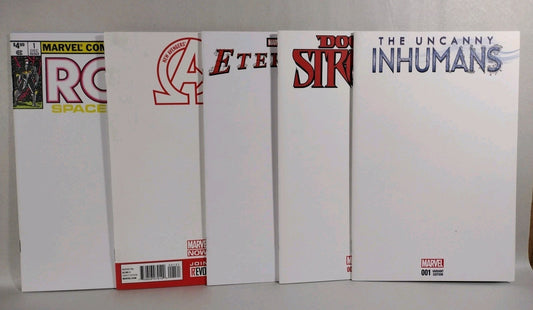 Lot Of 5 Marvel Blank Sketch Cover Variant Comics Eternals ROM Inhumans VF