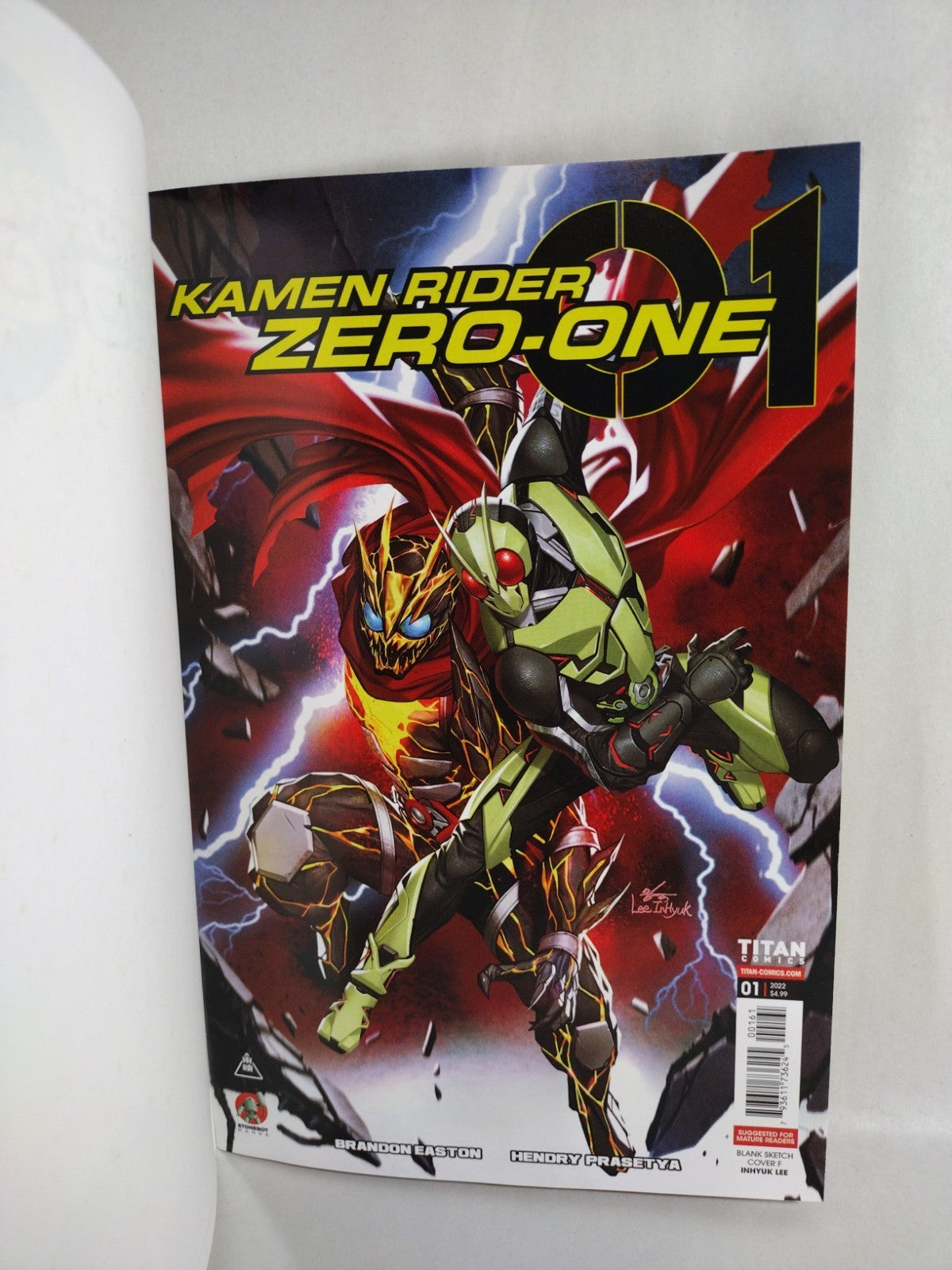 Kamen Rider Zero One #1 (2022) Titan Comic Blank Sketch Yellow Variant Cover NM