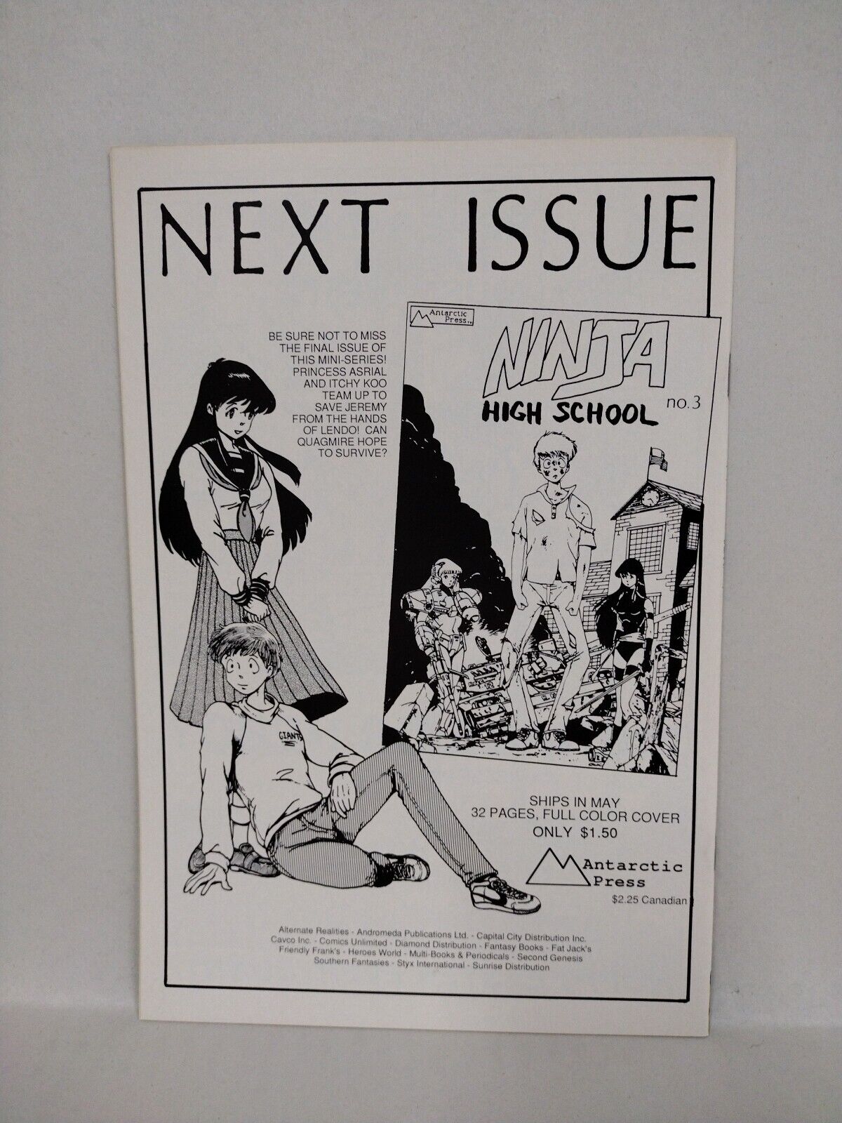 NINJA HIGH SCHOOL 1987 Complete Antarctic Comic Mini Series 1 2 3 1st Appearance