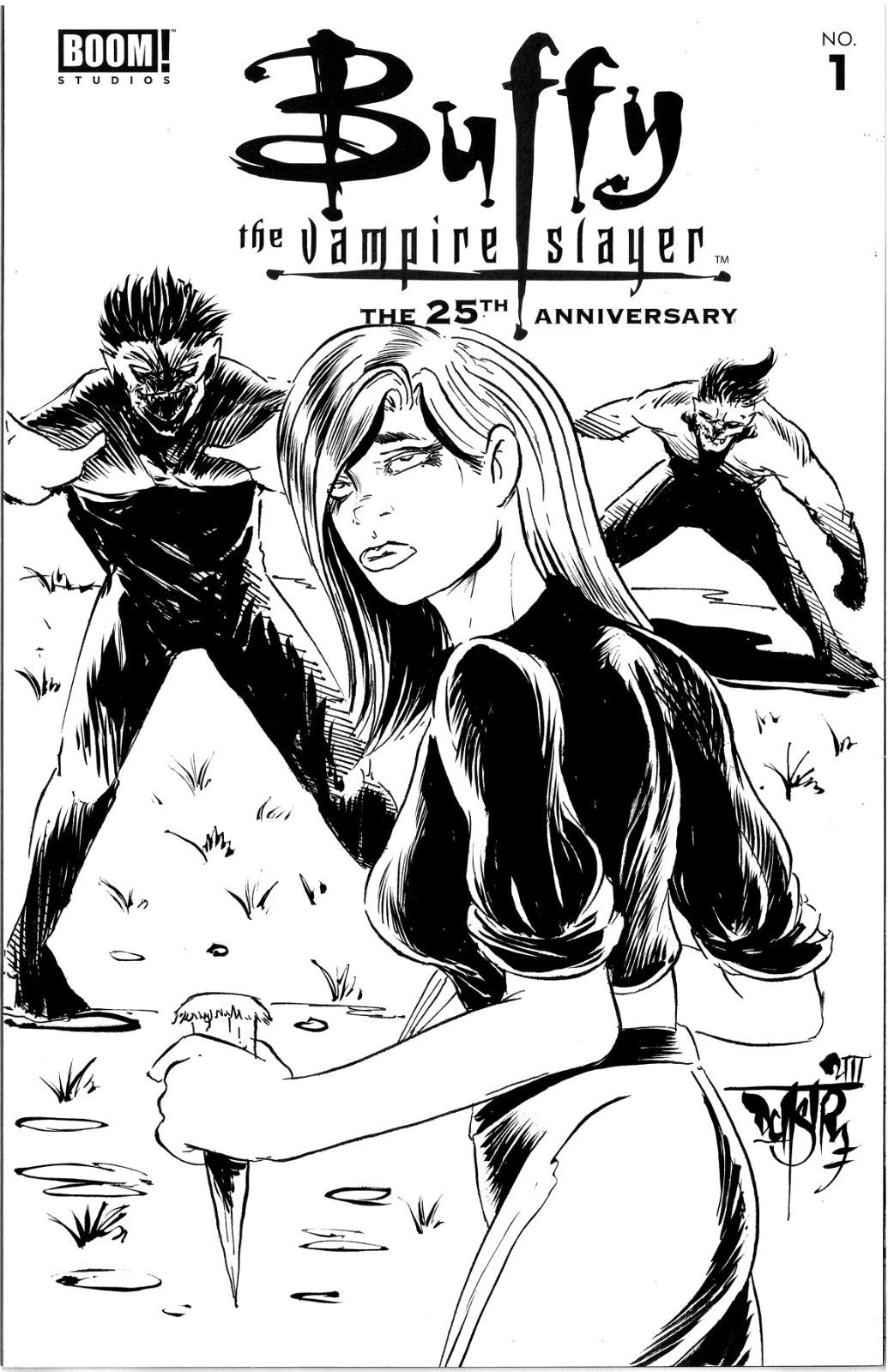 Buffy The Vampire Slayer 25th Anniversary #1 Book Sketch Cover W Original Art