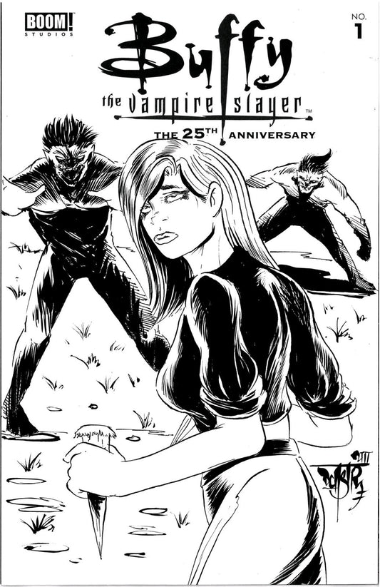 Buffy The Vampire Slayer 25th Anniversary #1 Book Sketch Cover W Original Art