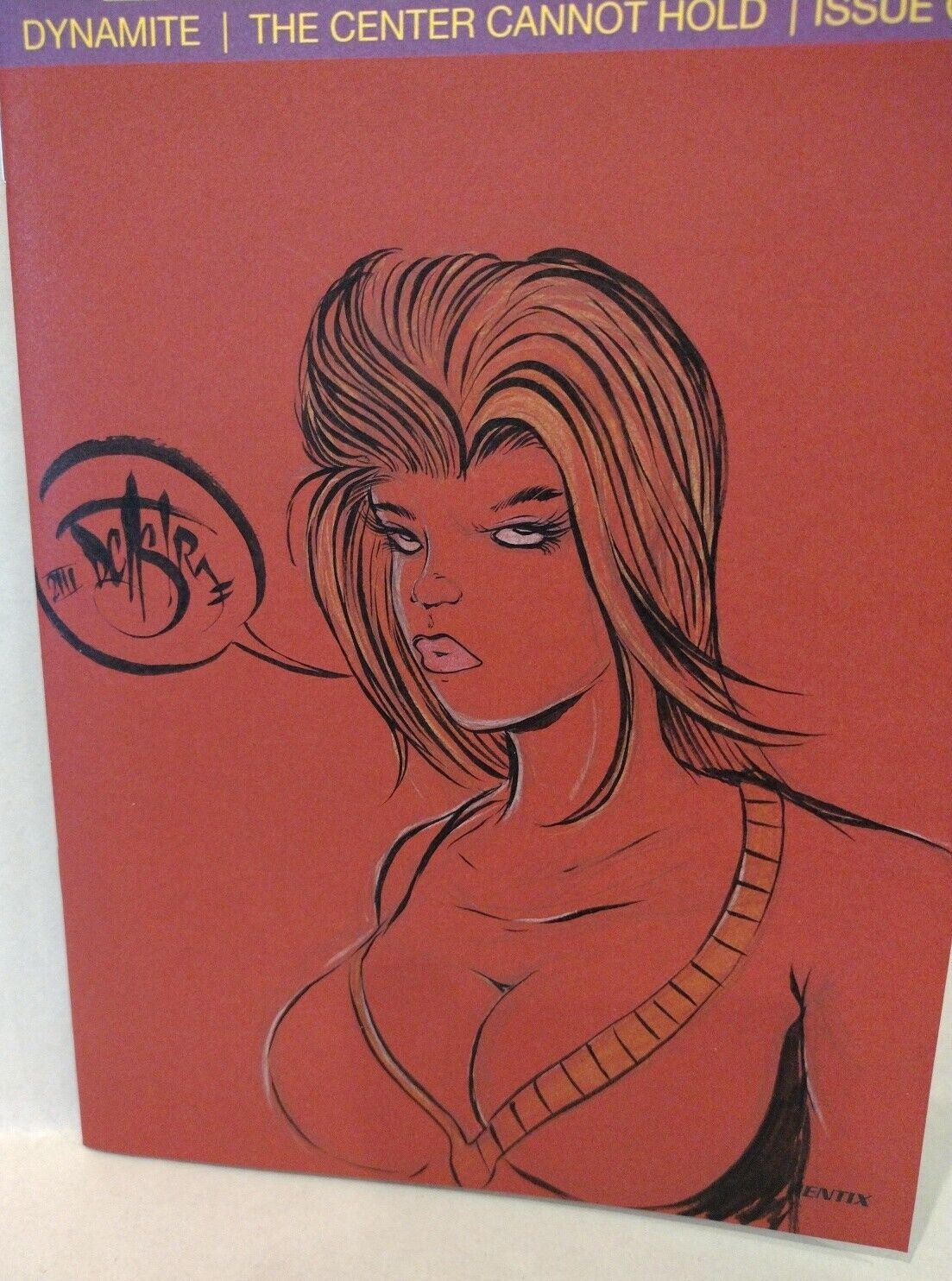 Barbarella Center Cannot Hold 1 Dynamite Red Blank Cover Comic w Original Sketch