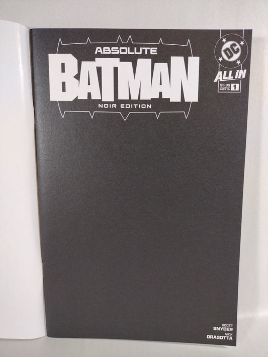 ABSOLUTE BATMAN Noir Edition #1 (2025) DC Comic Black Blank Sketch Cover NM