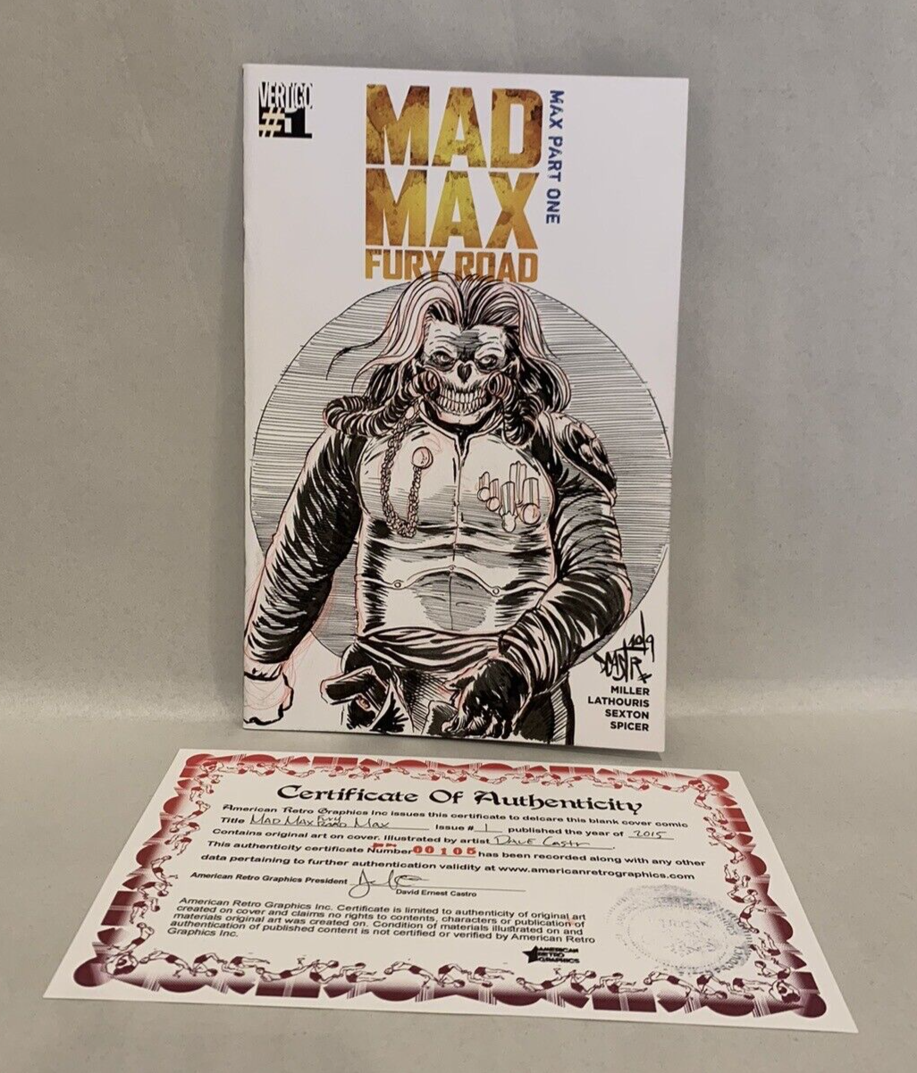 MAD MAX: FURY ROAD: MAX #1 Blank Variant Cover Comic W Original Art Dave Castr