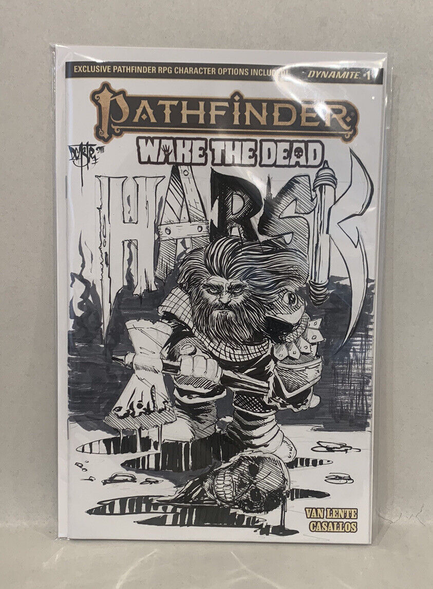 Pathfinder Wake The Dead 1 (2023) Sketch Cover Comic W Original Harsk DCastr Art