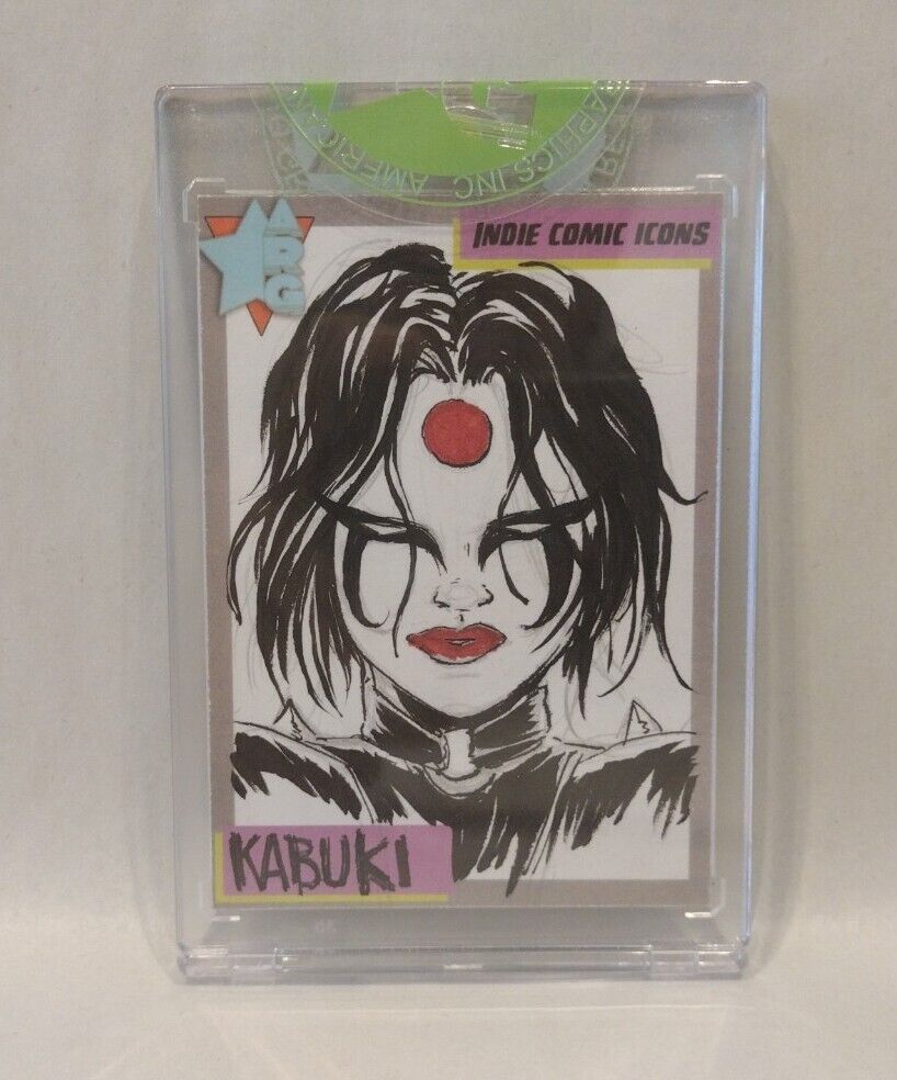 Indie Comic Icons Sketch Card w Original Kabuki Art DCastr (2023) ARG DC Homage