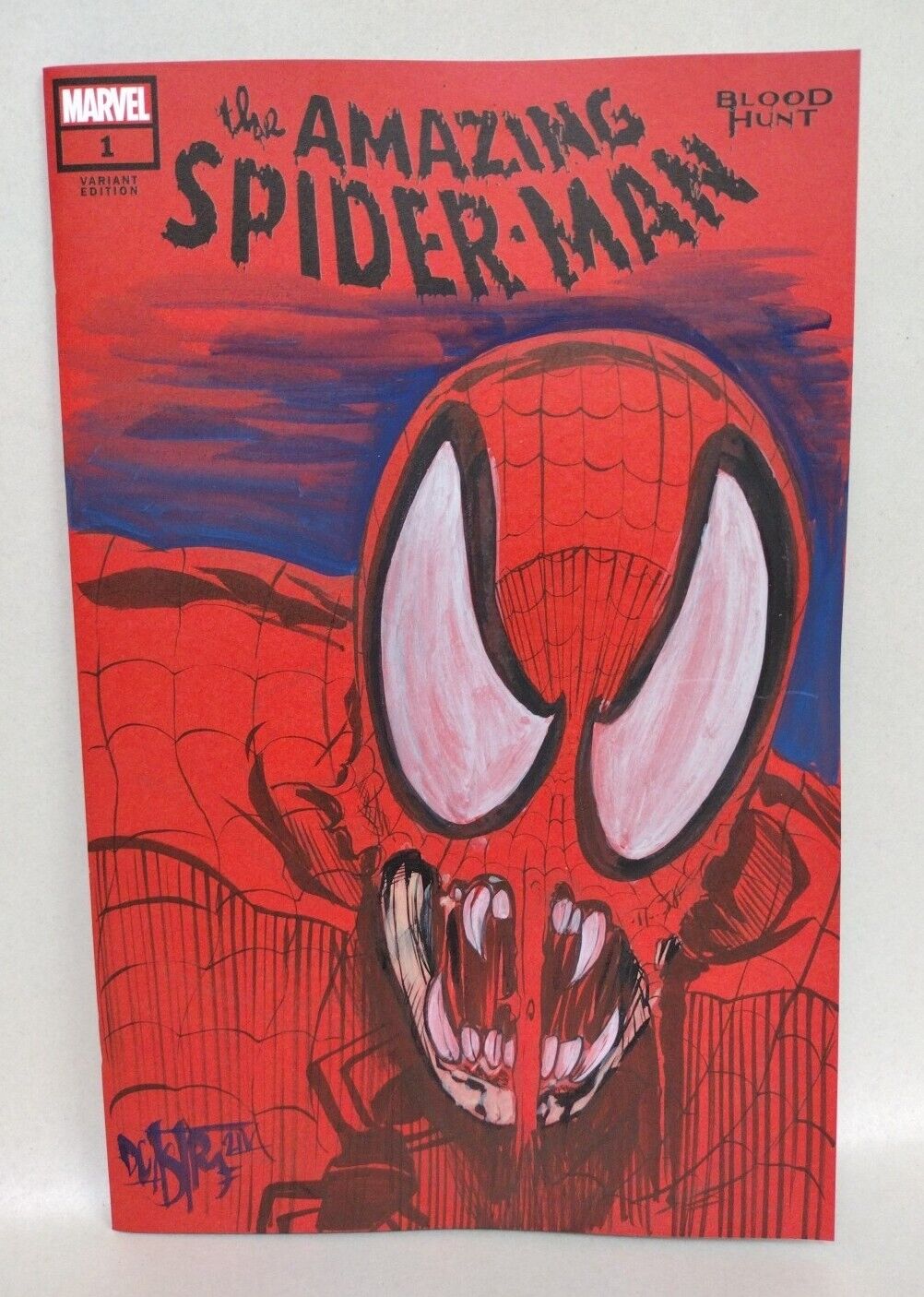 Amazing Spider-Man Blood Hunt #1 Marvel Red Sketch Var W Original DCastr Art