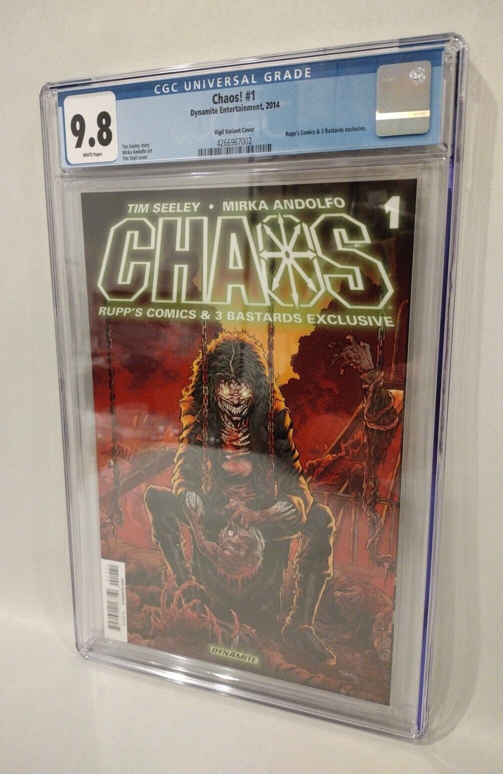 CHAOS 1 (2014) Rupps Exclusive Tim Vigil Evil Ernie Variant Cover 1/500 CGC 9.8