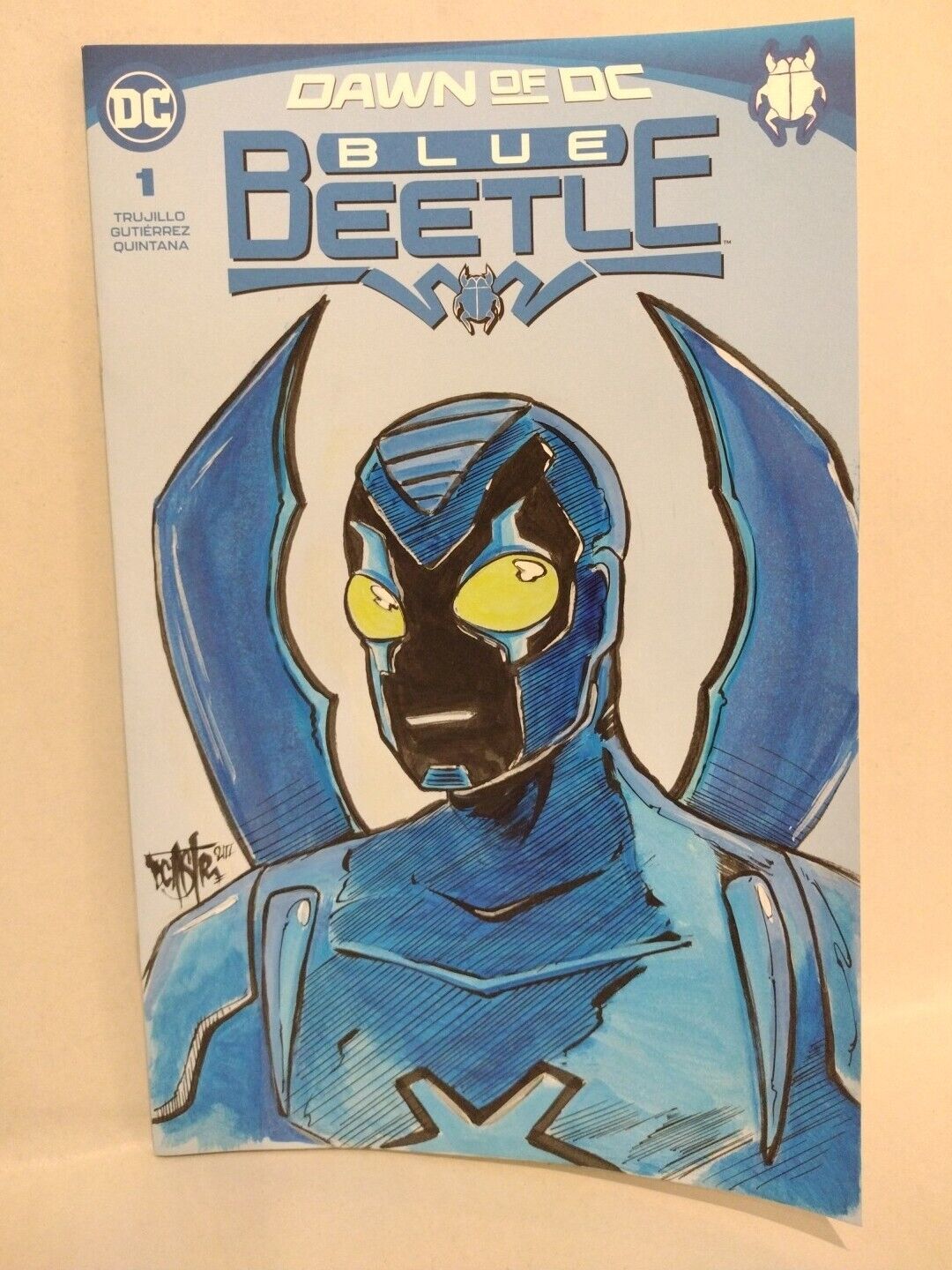 Blue Beetle #1 (2023) Sketch Variant DC Comic w Original DCastr Jaime Reyes Art