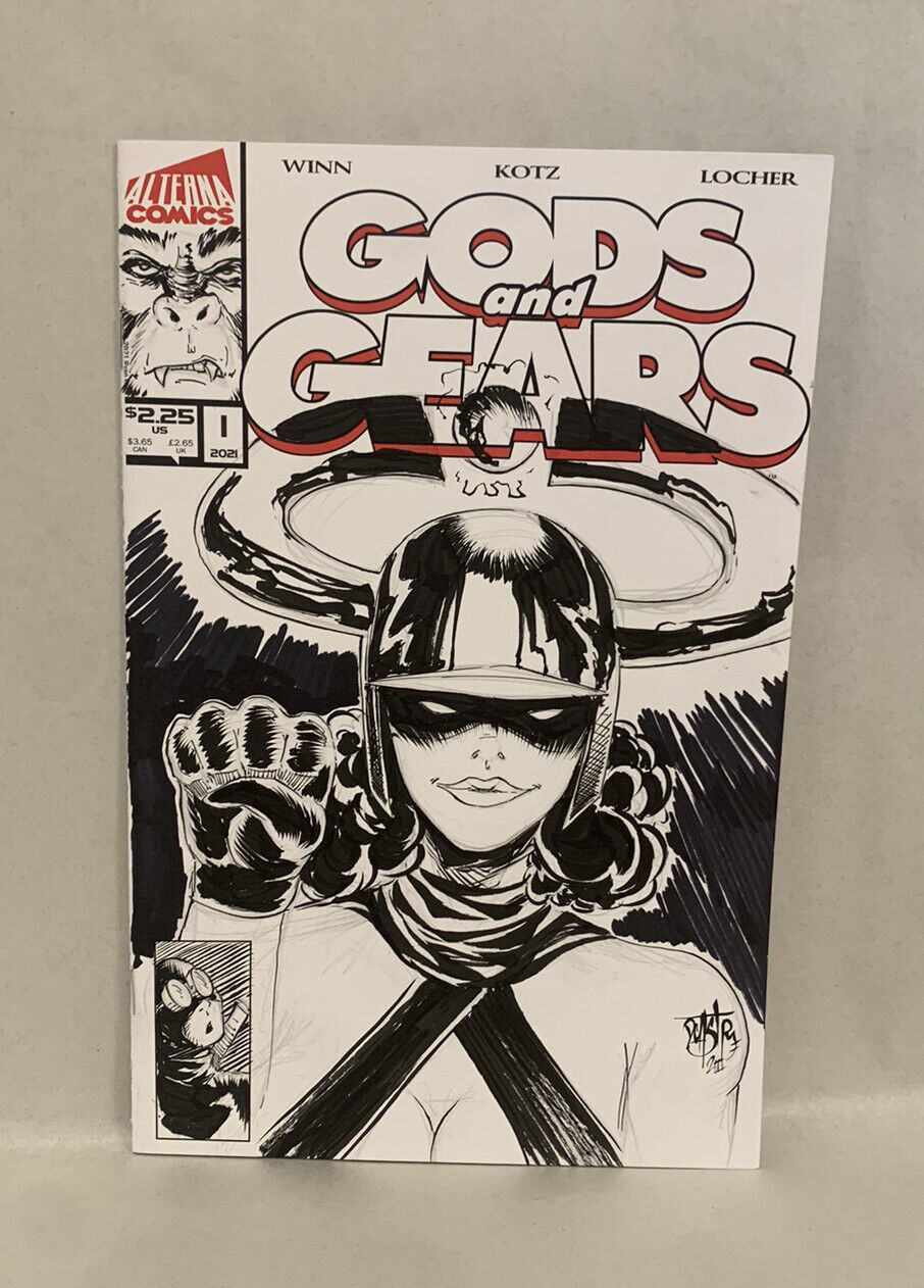 GODS AND GEARS #1 Blank Variant Cover Comic 2019 W Original Art David Castr