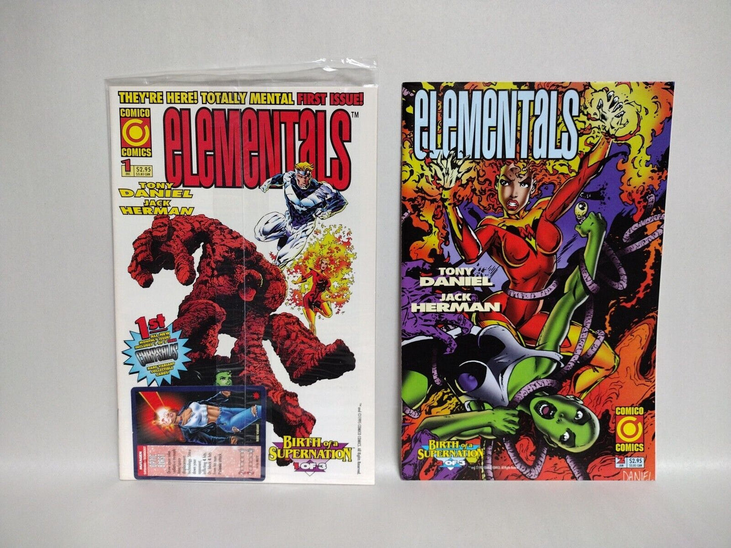 Elementals #1 2 (1996) Comico Birth Of A Supernation Tony Daniel Comic Set VF-NM