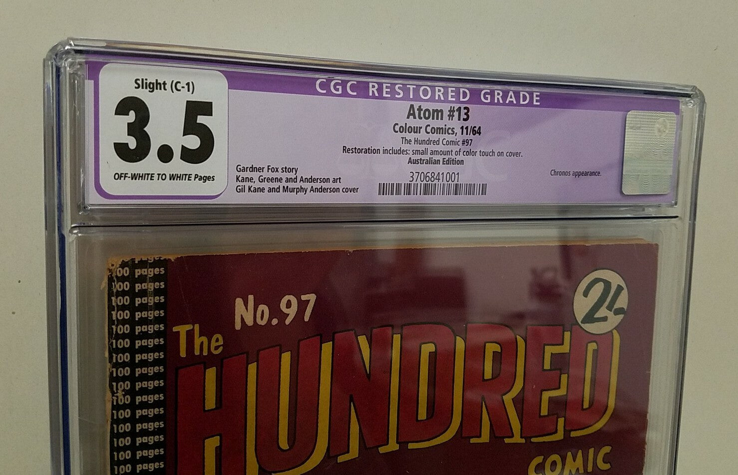 The Hundred #97 (1964) Atom 13 Cover Rare Australian Ed CGC 3.5 100 Pages Restor