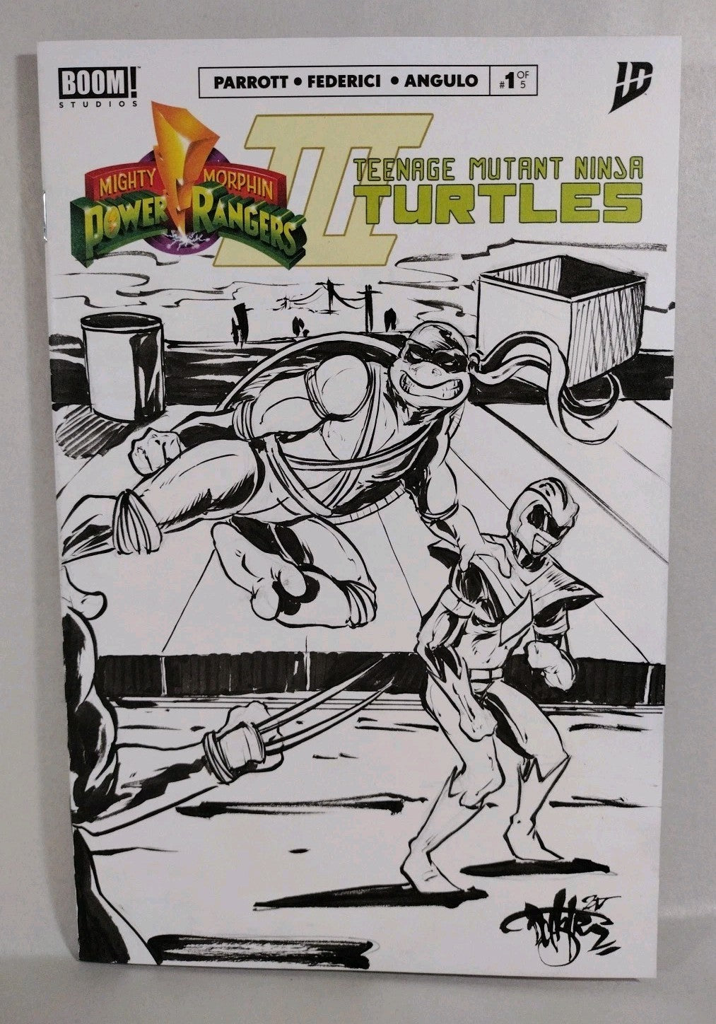 MMPR TMNT III 1 (2025) IDW BOOM Sketch Cover Variant Comic W Original DCastr Art
