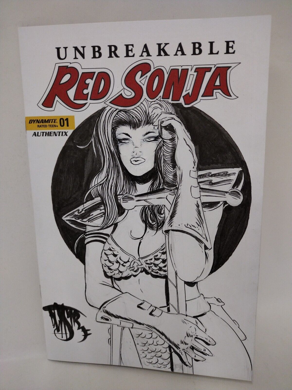 Unbreakable Red Sonja 1 (2022) Blank Variant Comic W Original Art ARG COA 446