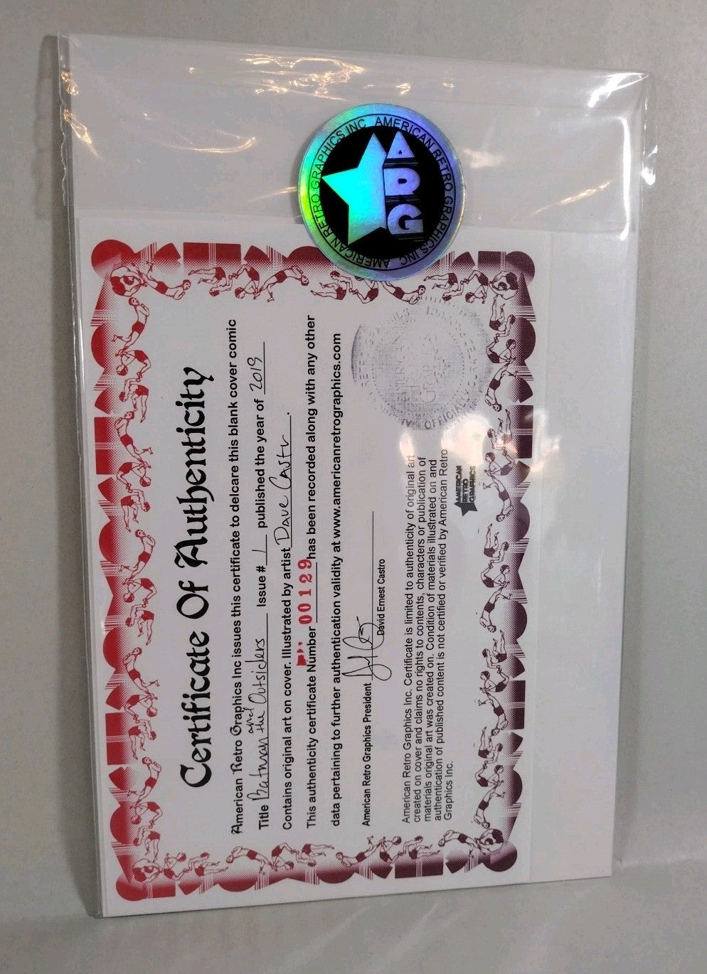 BATMAN AND THE OUTSIDERS #1 Blank Variant Cover Comic W Original Art Dave Castr