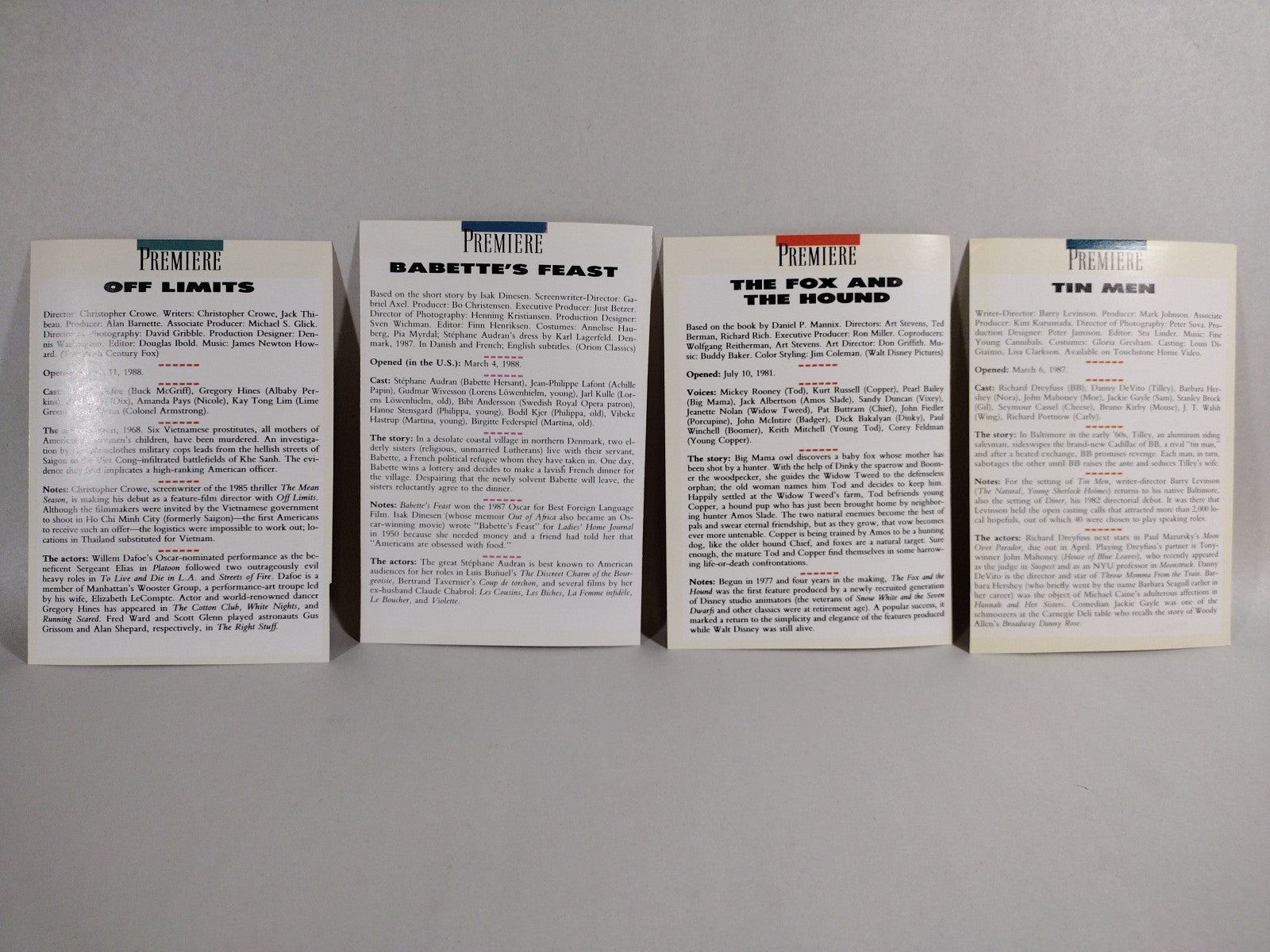 Premiere Magazine Movie Poster Card Insert Collection Lot Of 18 Hellrasier