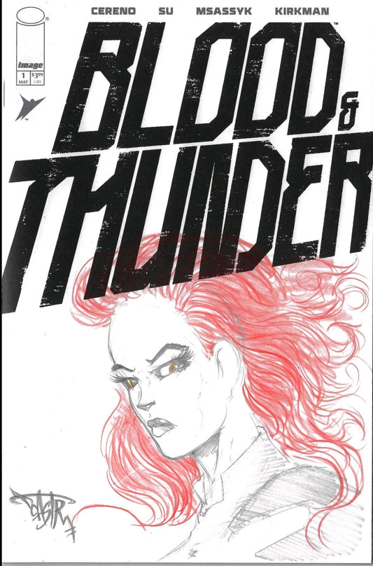 Blood & Thunder #1 (2025) Image Comic Sketch Cover Variant W Original DCastr Art