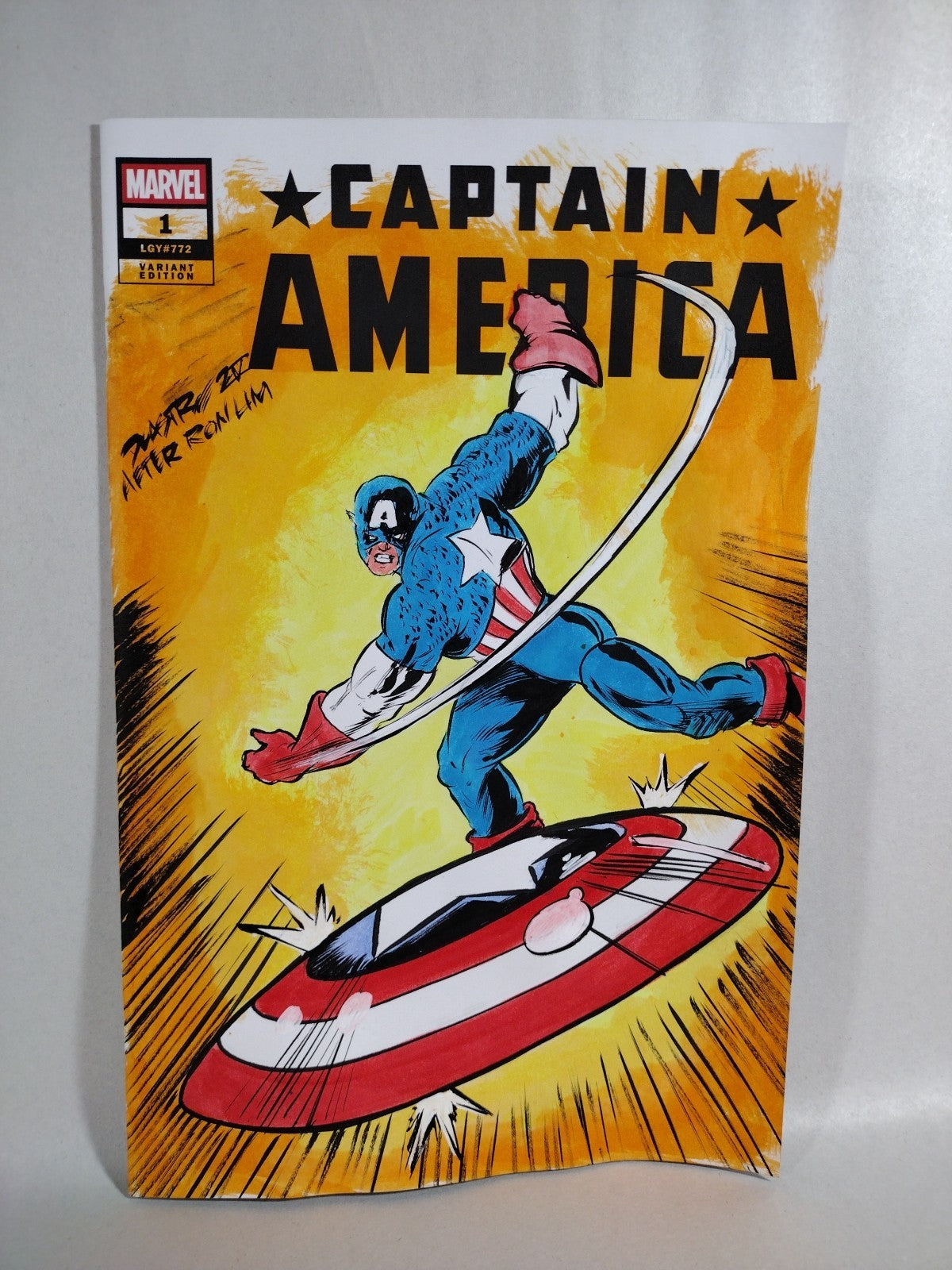 Captain America #1 (2025) Marvel Sketch Cover Comic W Original Dave Castr Art