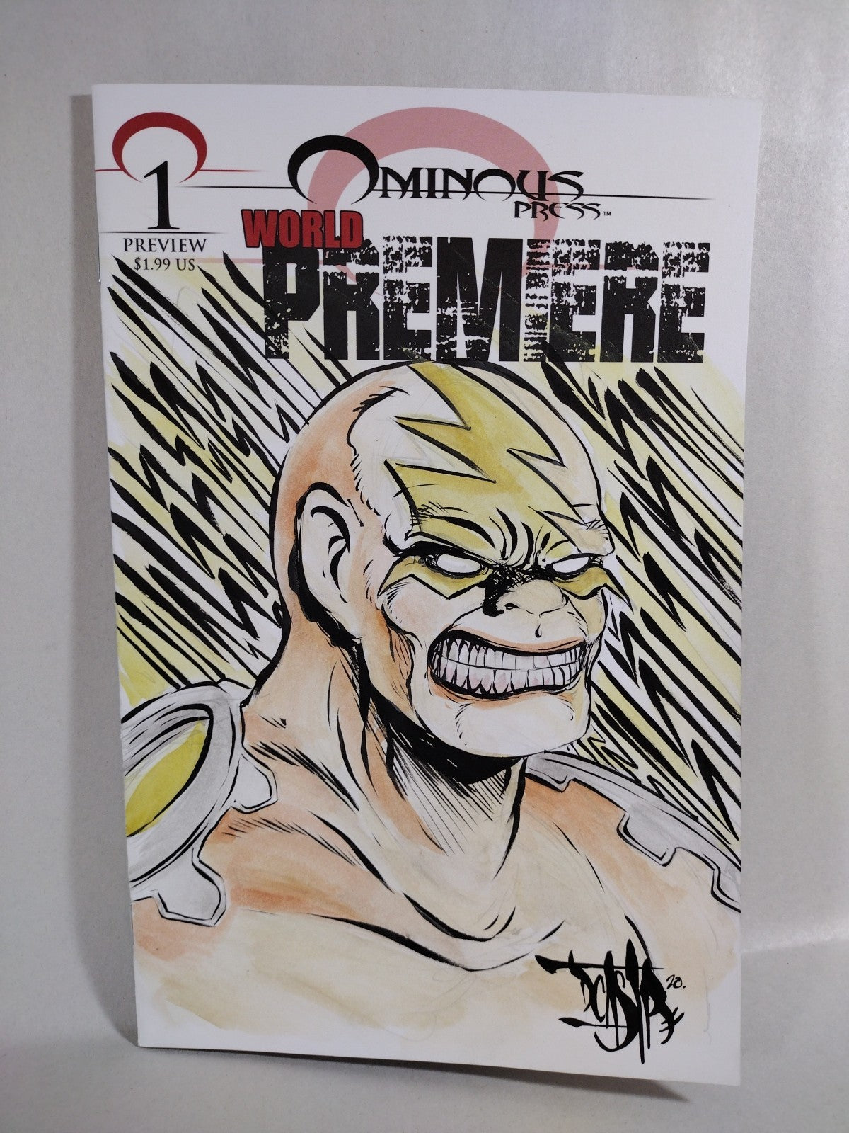 Ominous Press World Premiere #1 Sketch Cover Variant Comic W Original DCastr Art