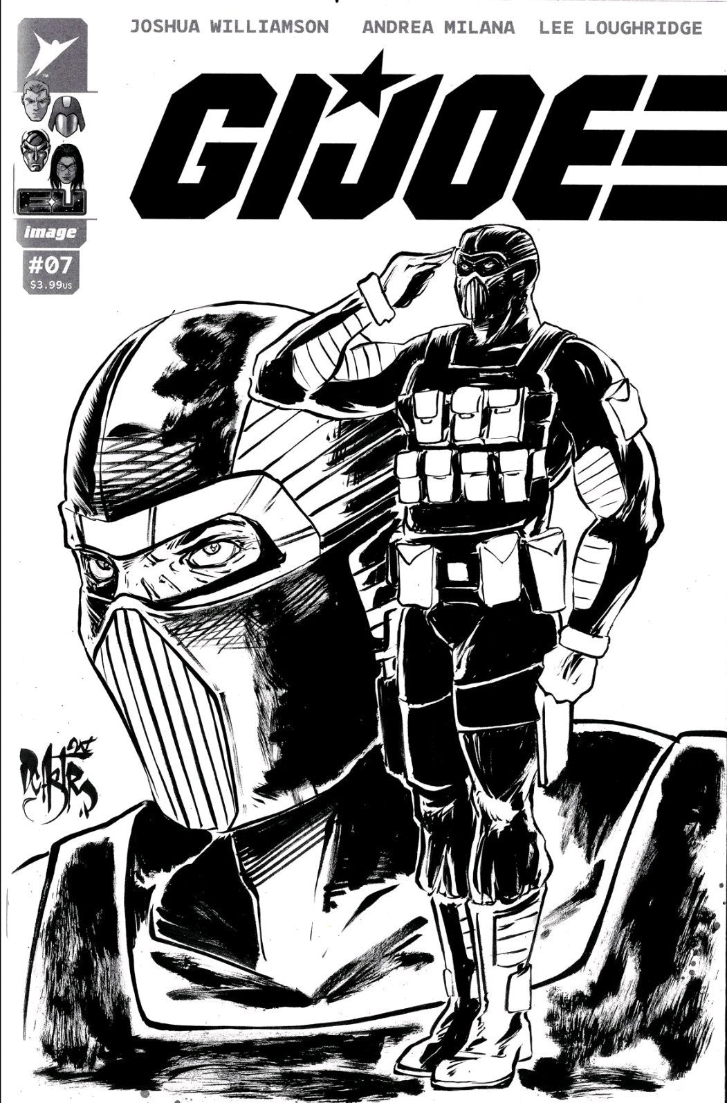 GI Joe #7 (2025) Image Sketch Cover Var Comic W Original DCastr Beach Head Art