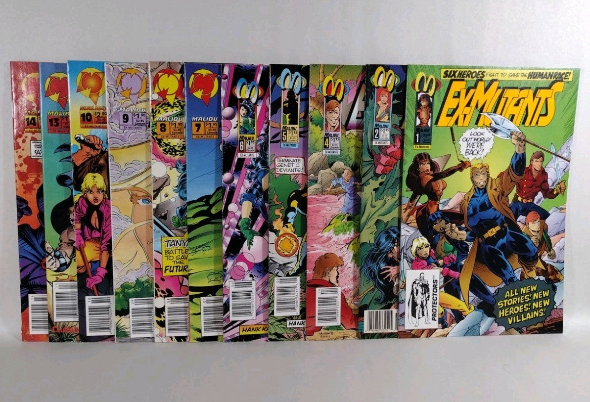 Ex-Mutants (1996) Malibu Comic Lot Of 11 #1 2 4-10 13 14 VF-NM