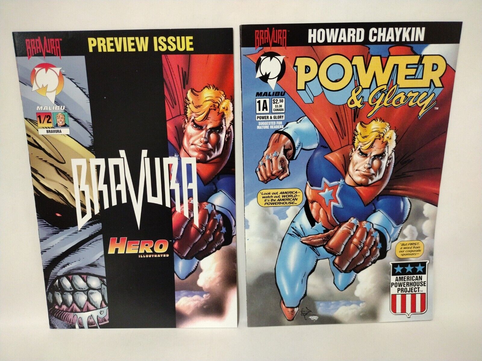 Power & Glory (1994) Complete Howard Chaykin Bravura Malibu Comic Collection Set