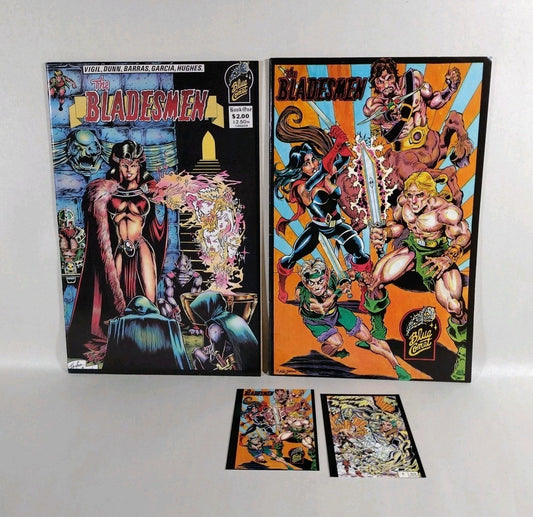 Bladesmen (1991) Blue Comet Comic Set #0 1  w Cards Tim Vigil Steven Hughes