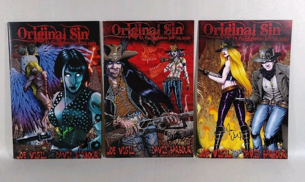 Original Sin (2012) Complete Wild Angels Comic Set #1 2 3 Signed Joe Tim Vigil