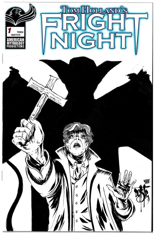Tom Holland's Fright Night #1 (2021) Sketch Cover Variant W Original DCastr Art